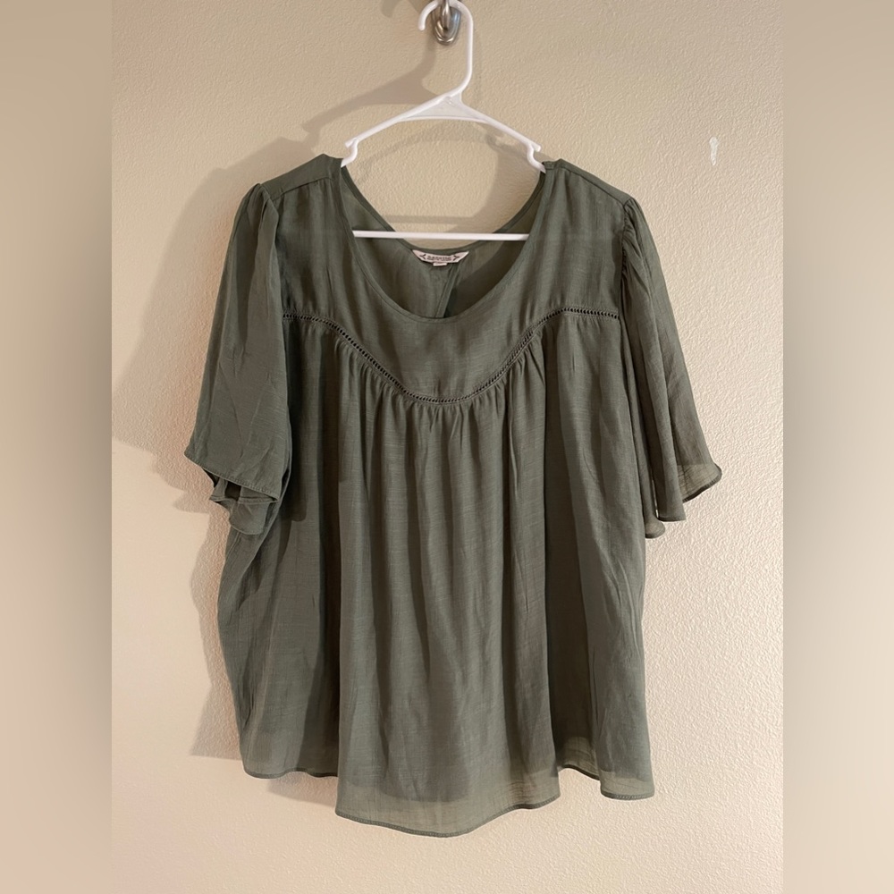Green flowy blouse